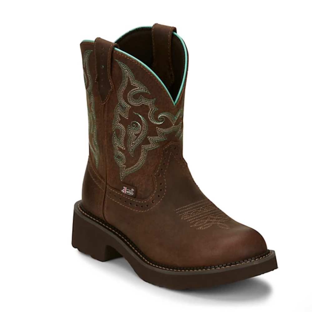 Justin Boots Women's Brown and Teal Ankle Booties